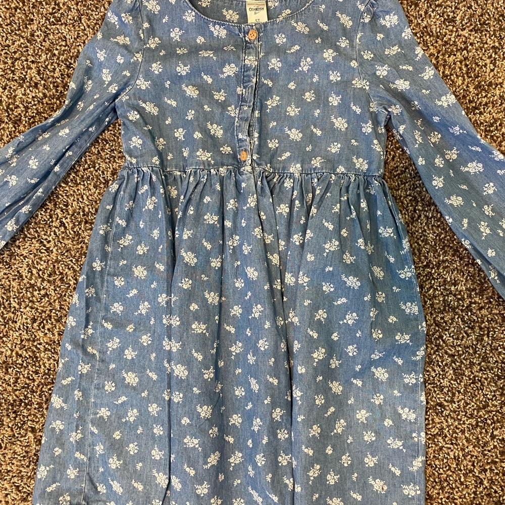 OshKosh B'gosh Denim Blue Floral Dress